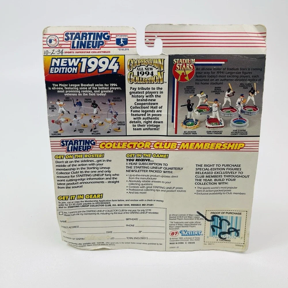 Frank Thomas Chicago White Sox 1994 Starting Lineup MLB Action Figure